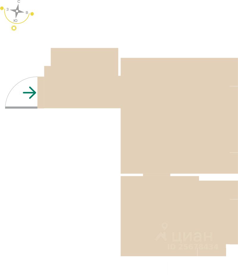 1-комн.кв., 34 м², 10/17 этаж