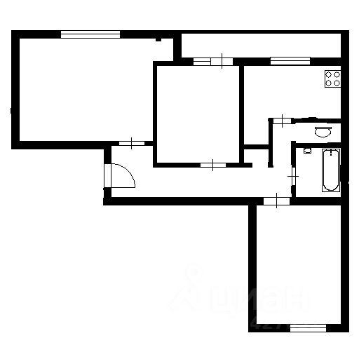 Планировка этой квартиры по данным Циан