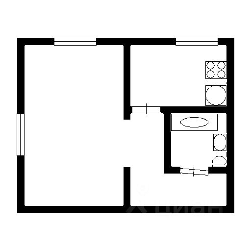 Планировка этой квартиры по данным Циан