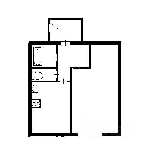 Планировка этой квартиры по данным Циан