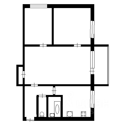 Планировка этой квартиры по данным Циан