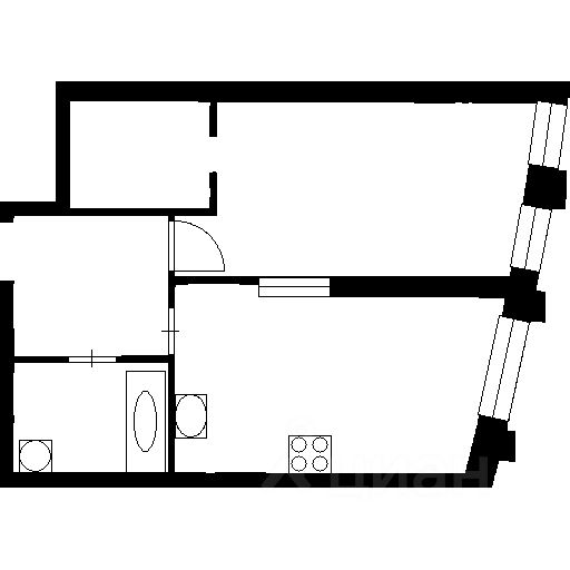 Планировка этой квартиры по данным Циан