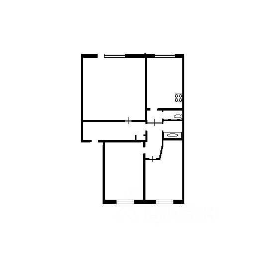 Планировка этой квартиры по данным Циан