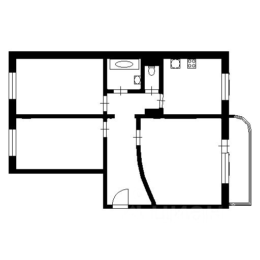 Планировка этой квартиры по данным Циан