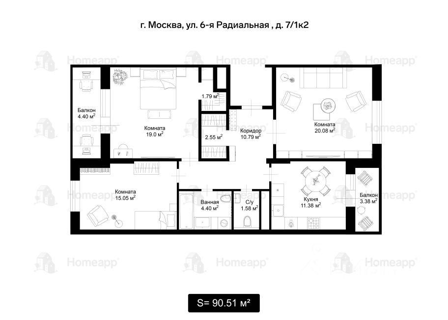 3-комн. кв., р-н Бирюлево Восточное, Москва