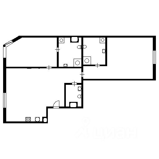 Планировка этой квартиры по данным Циан