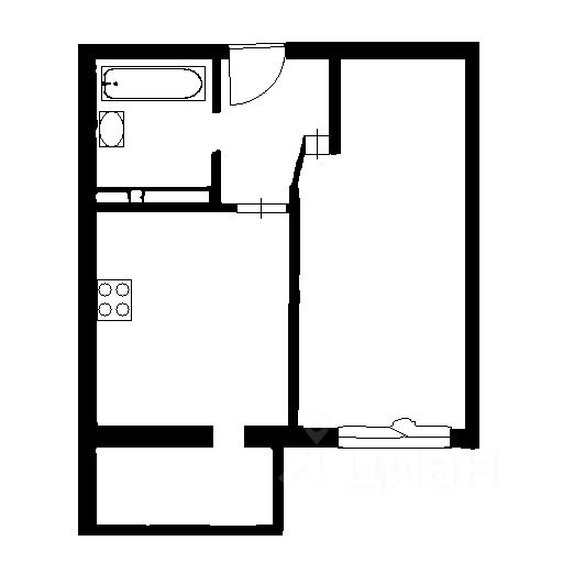 Планировка этой квартиры по данным Циан