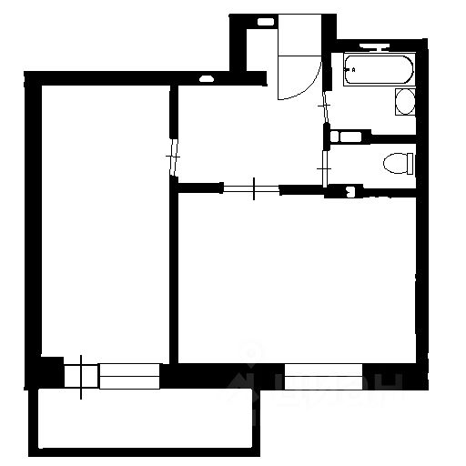 Планировка этой квартиры по данным Циан
