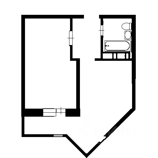 Планировка этой квартиры по данным Циан