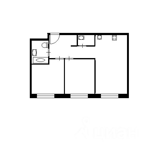 Планировка этой квартиры по данным Циан