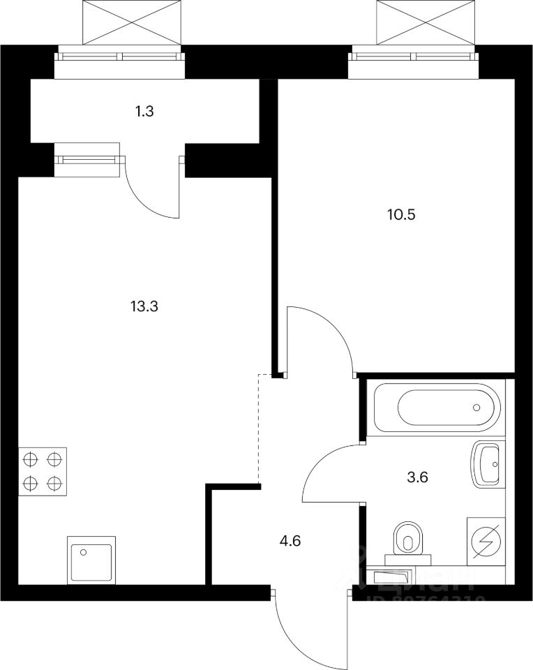 1-комн.кв., 32,2 м², 5/25 этаж