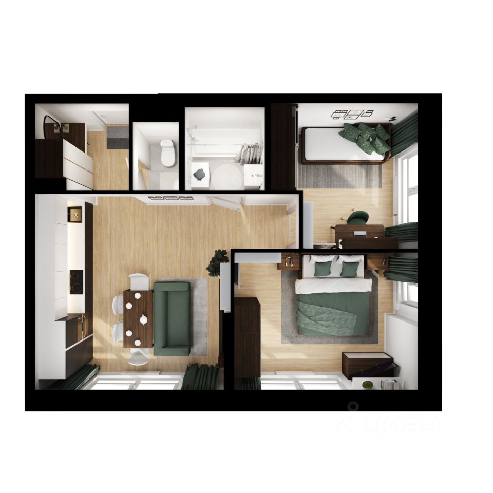 2-комн.кв., 48,3 м², 2/24 этаж