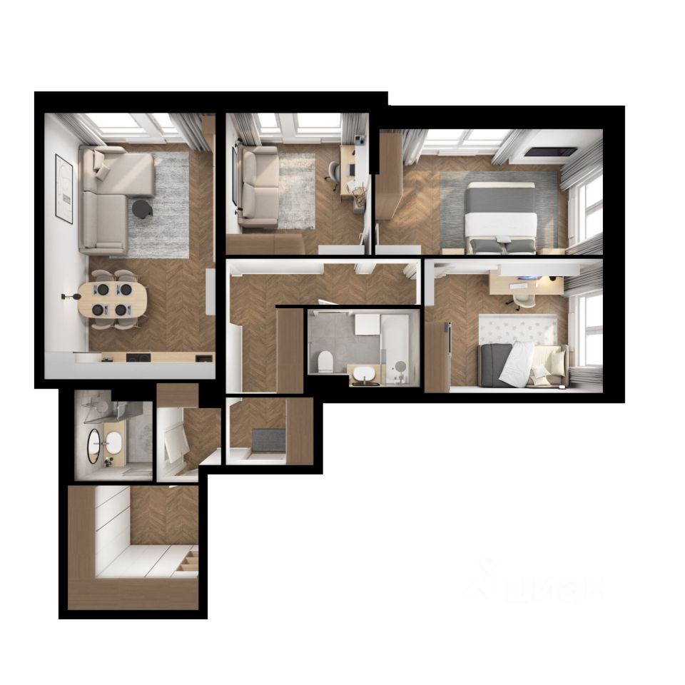 3-комн.кв., 85,2 м², 14/24 этаж