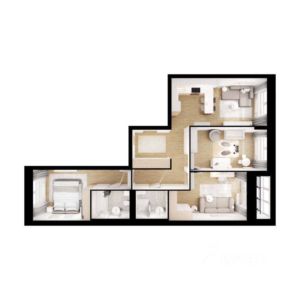 3-комн.кв., 82,7 м², 11/17 этаж