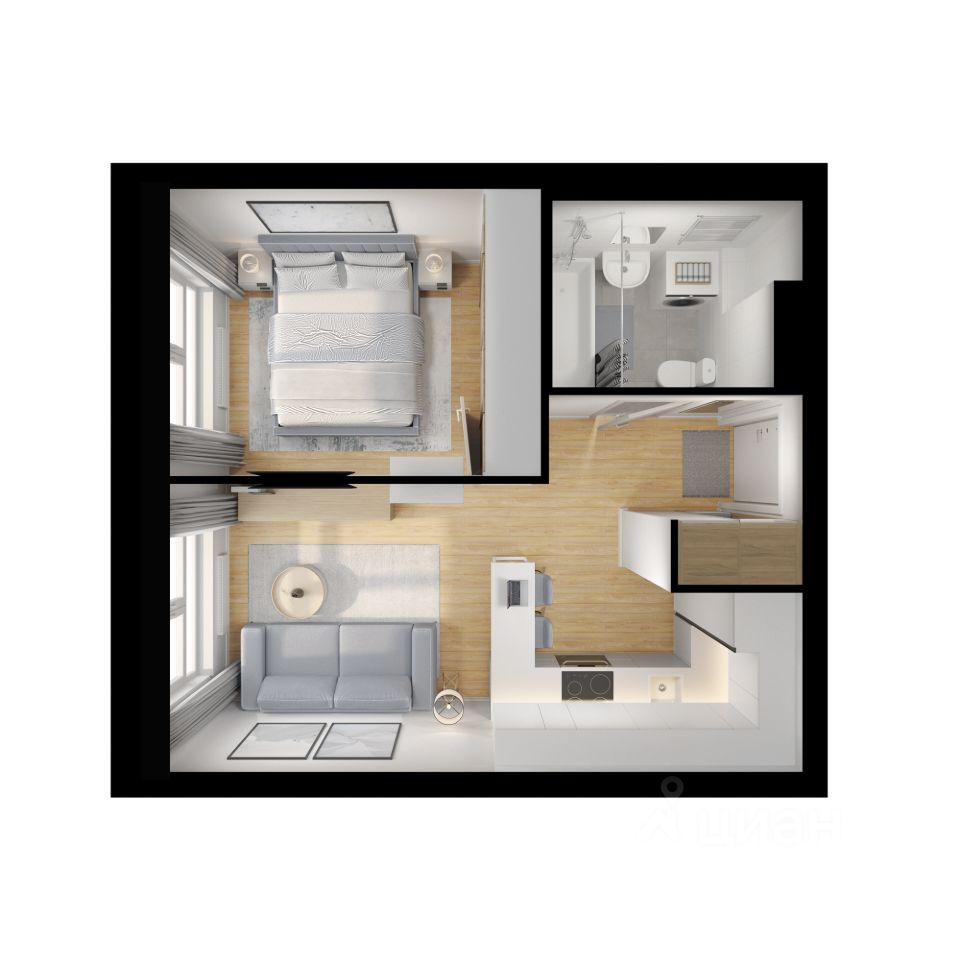 1-комн.кв., 32,1 м², 2/17 этаж