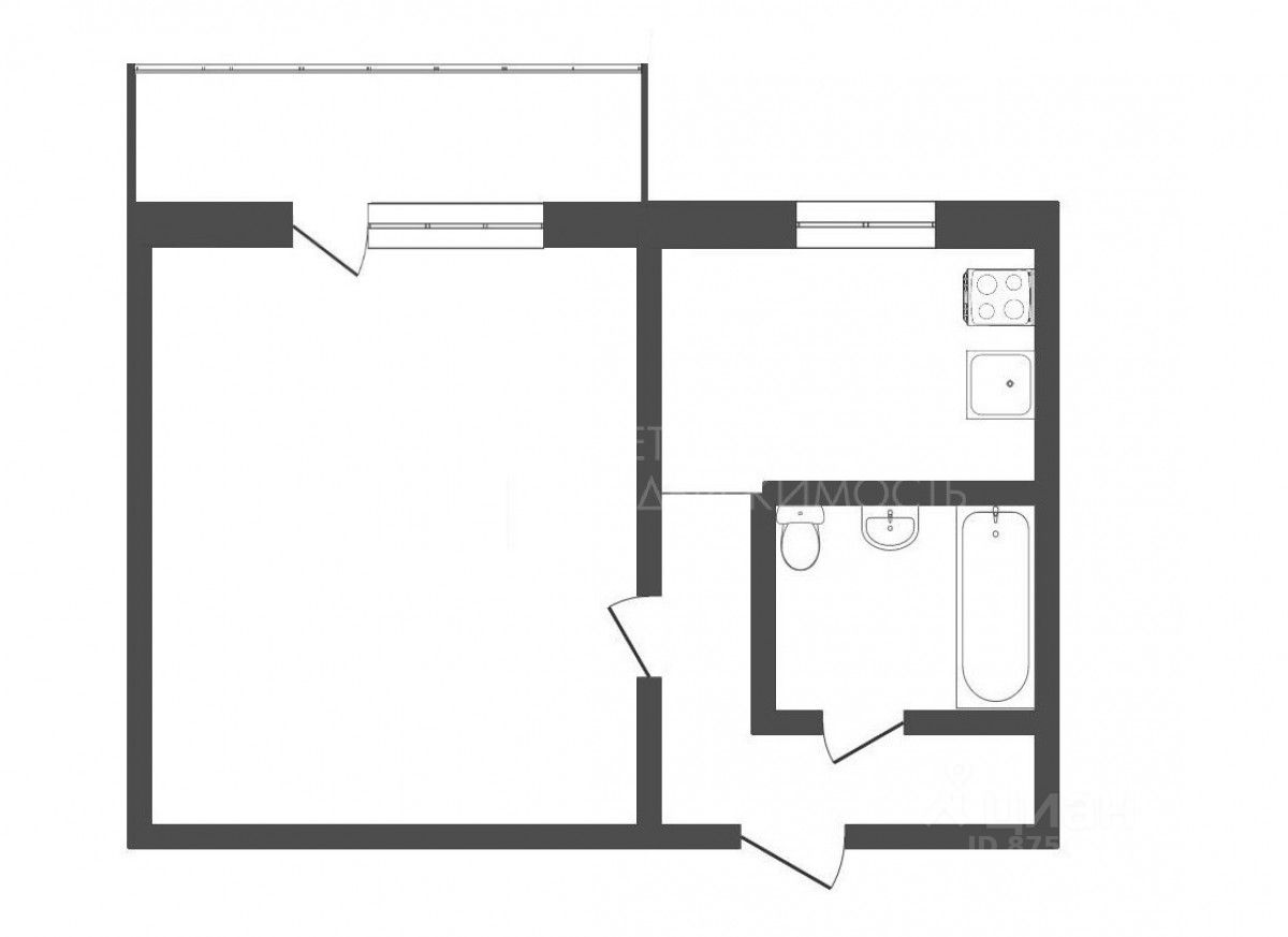 Планировка этой квартиры по данным Циан