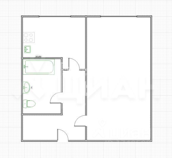 Планировка этой квартиры по данным Циан
