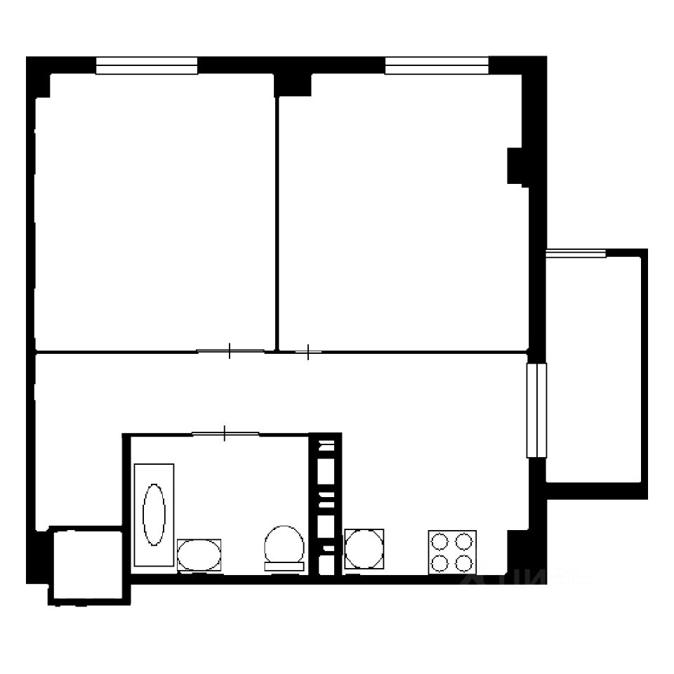 Планировка этой квартиры по данным Циан