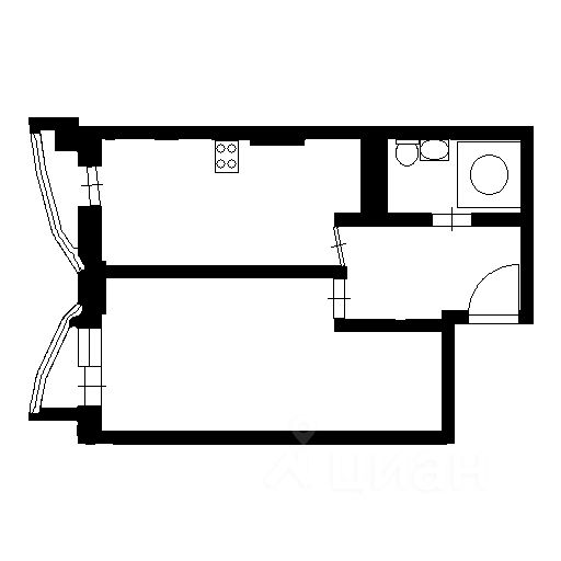 Планировка этой квартиры по данным Циан