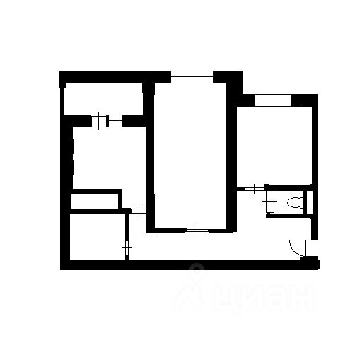 Планировка этой квартиры по данным Циан