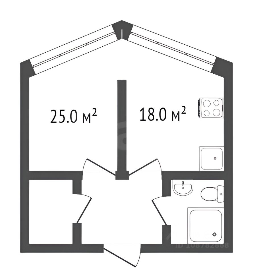 Планировка этой квартиры по данным Циан