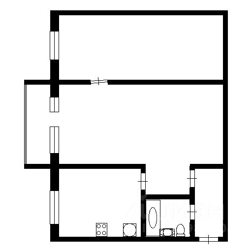 Планировка этой квартиры по данным Циан
