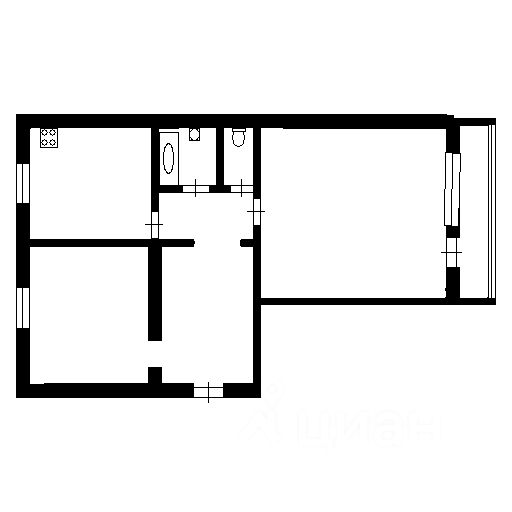 Планировка этой квартиры по данным Циан