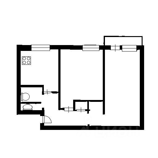 Планировка этой квартиры по данным Циан