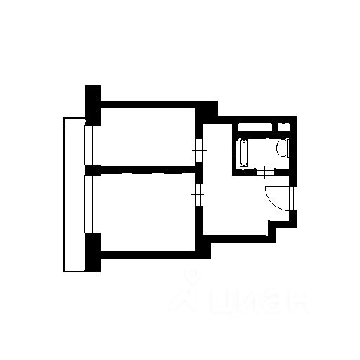 Планировка этой квартиры по данным Циан