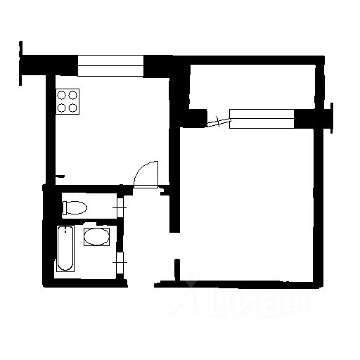 Планировка этой квартиры по данным Циан