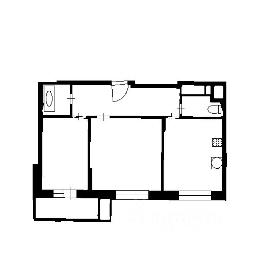Планировка этой квартиры по данным Циан