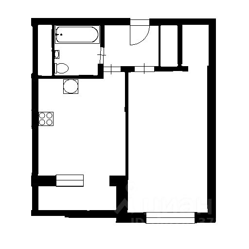 Планировка этой квартиры по данным Циан