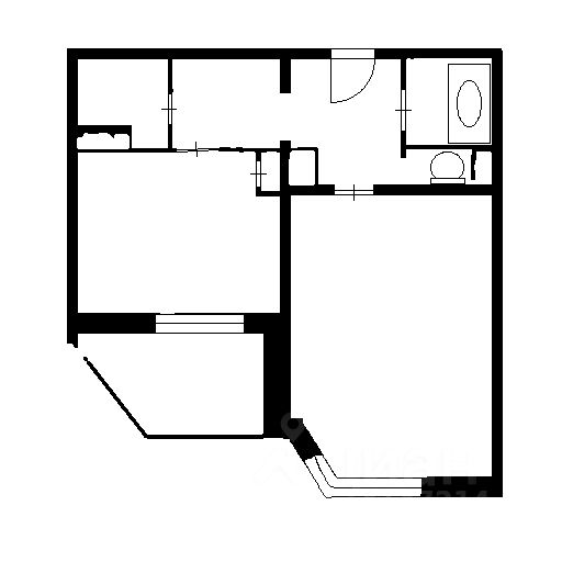Планировка этой квартиры по данным Циан