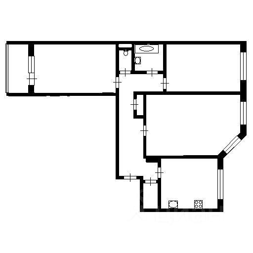 Планировка этой квартиры по данным Циан