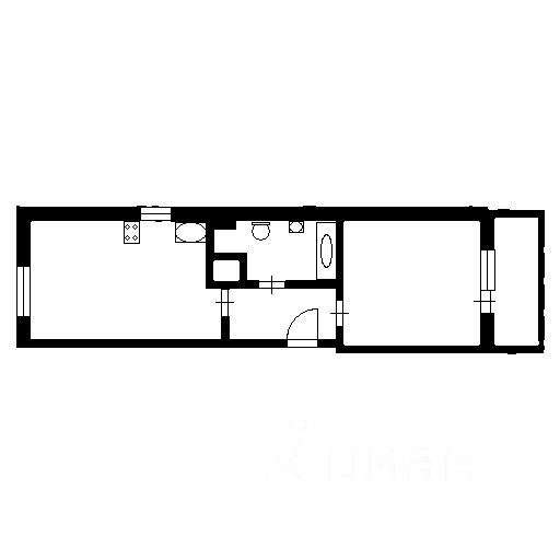 Планировка этой квартиры по данным Циан