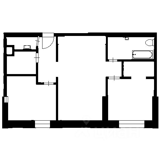 Планировка этой квартиры по данным Циан