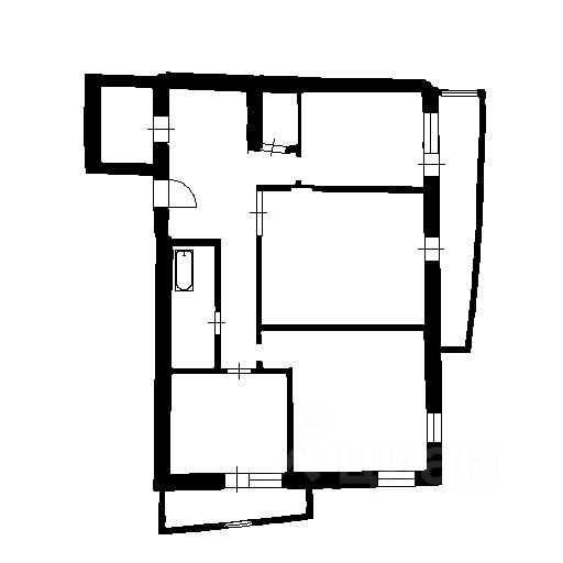 Планировка этой квартиры по данным Циан