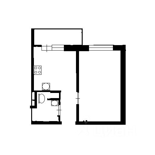 Планировка этой квартиры по данным Циан