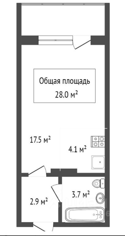 Планировка этой квартиры по данным Циан