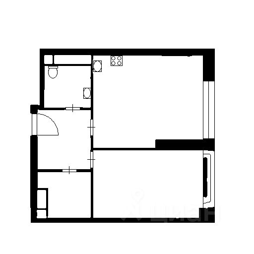 Планировка этой квартиры по данным Циан