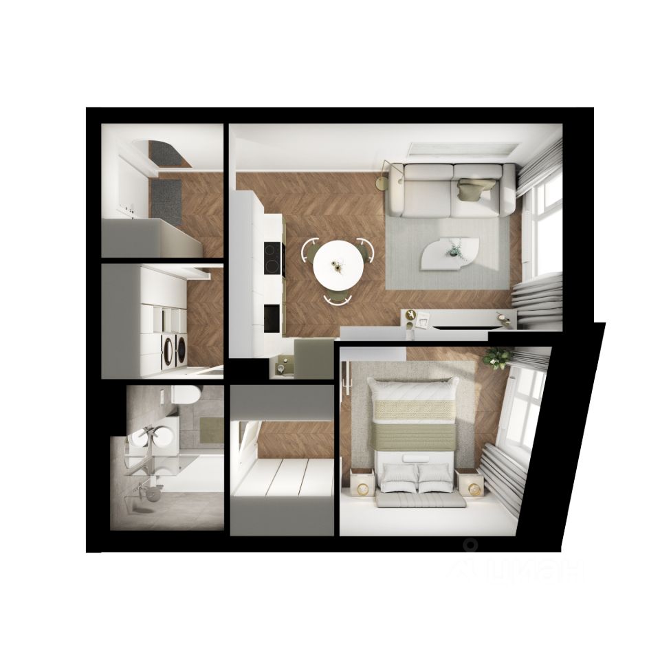 1-комн.кв., 40,4 м², 2/18 этаж