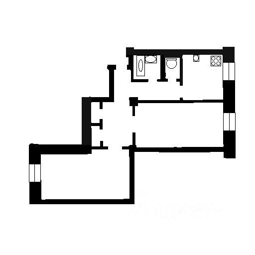 Планировка этой квартиры по данным Циан