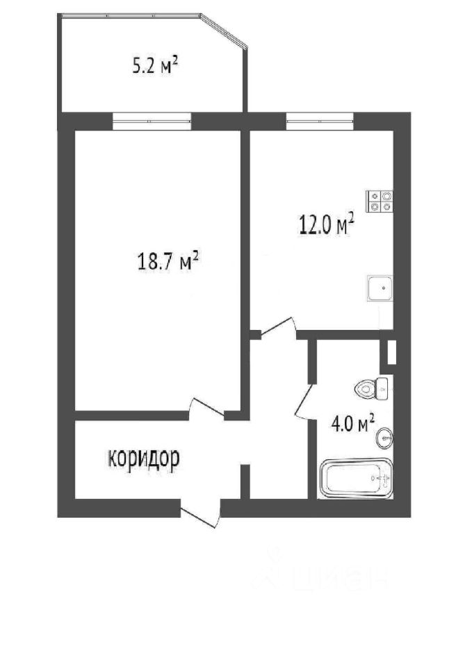 Планировка этой квартиры по данным Циан