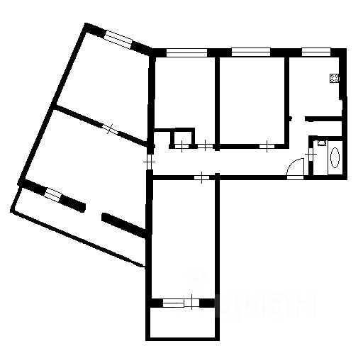 Планировка этой квартиры по данным Циан