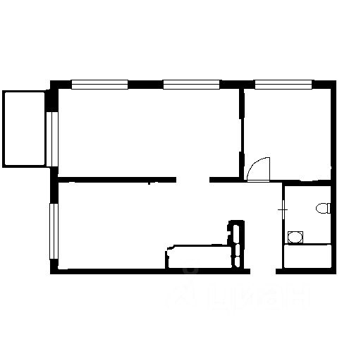 Планировка этой квартиры по данным Циан