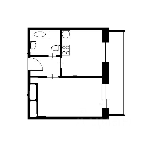 Планировка этой квартиры по данным Циан