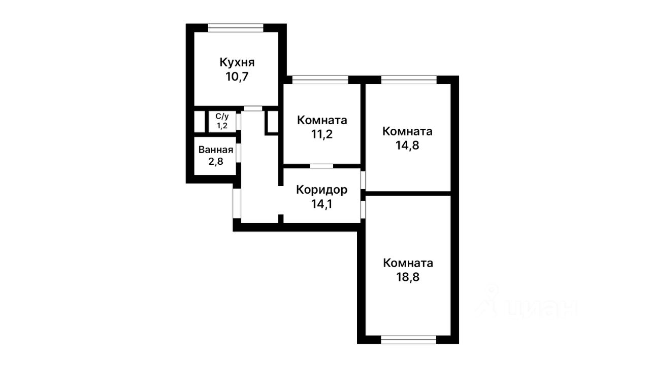 3-комн. квартира, Москва