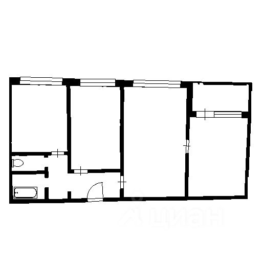 Планировка этой квартиры по данным Циан