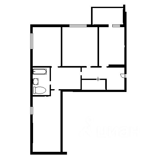 Планировка этой квартиры по данным Циан