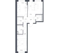 2-комн.кв., 63 м², этаж 4